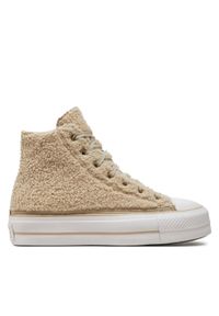 Converse Trampki Chuck Taylor All Star Lift Platform Sherpa A05509C Beżowy. Kolor: beżowy. Materiał: materiał. Obcas: na platformie