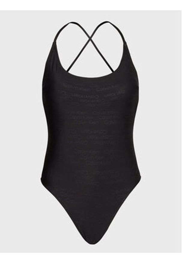 Calvin Klein Swimwear Strój kąpielowy KW0KW01895 Czarny. Kolor: czarny. Materiał: syntetyk
