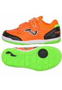 Joma - Buty halowe do piłki nożnej chłopięce, Top Flex Jr 24 TPJW IN. Kolor: pomarańczowy, wielokolorowy, żółty. Sport: piłka nożna