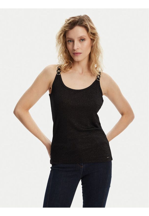 Morgan Top 251-DIDOA Czarny Slim Fit. Kolor: czarny. Materiał: wiskoza