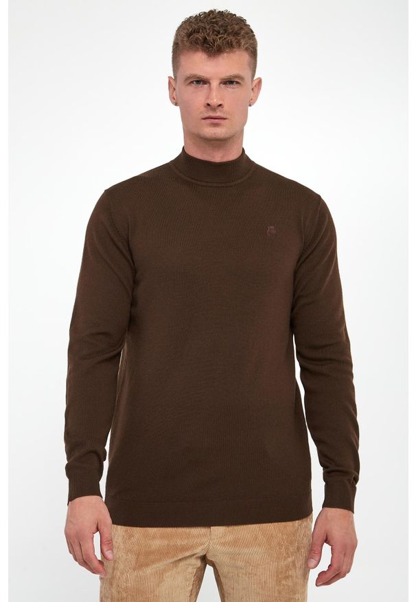 Karl Lagerfeld - Sweter męski wełniany KARL LAGERFELD. Materiał: wełna
