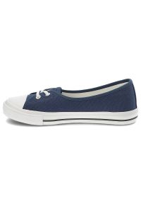 Granatowe Trampki Lee Cooper Modne Buty Damskie. Okazja: na spacer. Kolor: niebieski. Materiał: materiał. Szerokość cholewki: normalna. Styl: klasyczny #6