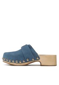 TOMMY HILFIGER - Tommy Hilfiger Chodaki Th Clog Suede FW0FW07171 Niebieski. Kolor: niebieski. Materiał: zamsz, skóra #5