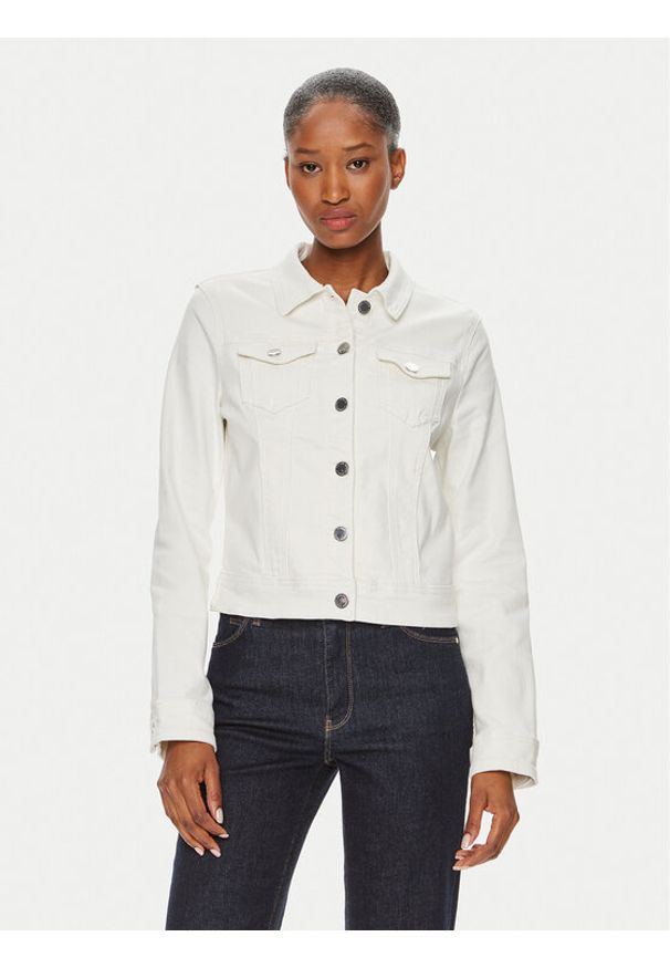 Morgan Kurtka jeansowa 221-VPOM1 Biały Slim Fit. Kolor: biały. Materiał: bawełna