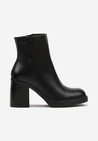 Renee - Czarne Eleganckie Botki z Cholewką do Kostki na Słupku Esleana. Kolor: czarny. Materiał: jeans. Szerokość cholewki: normalna. Sezon: zima. Obcas: na słupku. Styl: elegancki #7