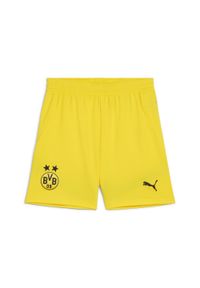 Puma - Młodzieżowe szorty Borussia Dortmund 24/25 PUMA Faster Yellow Black. Kolor: czarny, żółty, wielokolorowy. Sport: piłka nożna