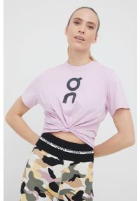 On Running - On-running t-shirt bawełniany Graphic-T kolor różowy. Kolor: różowy. Materiał: bawełna. Długość rękawa: krótki rękaw. Długość: krótkie. Wzór: nadruk