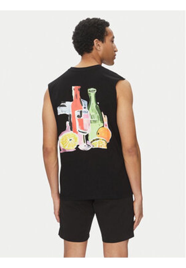 Jack & Jones - Jack&Jones Tank top Varenna 12273524 Czarny Oversize. Kolor: czarny. Materiał: bawełna