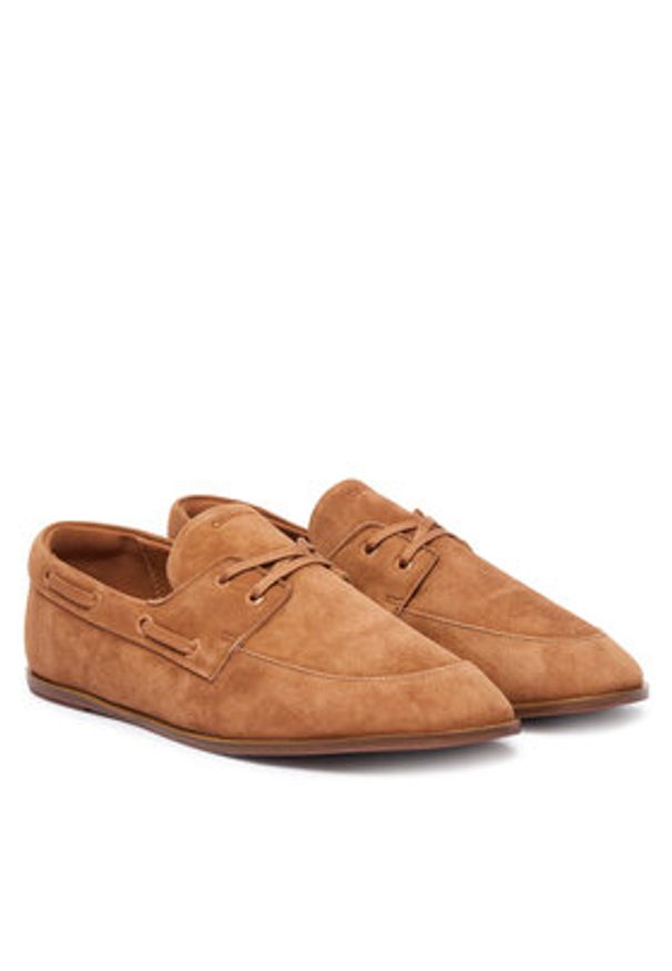 Calvin Klein Półbuty Ess Boatshoe Suede HW0HW03290 Brązowy. Kolor: brązowy. Materiał: skóra, zamsz