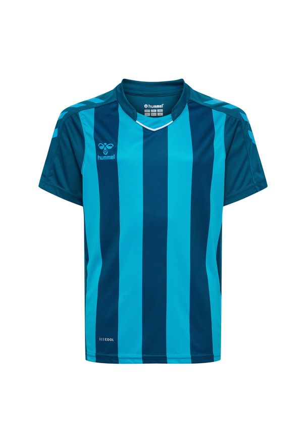 Koszulka dziecięca Hummel Striped. Kolor: niebieski. Materiał: jersey