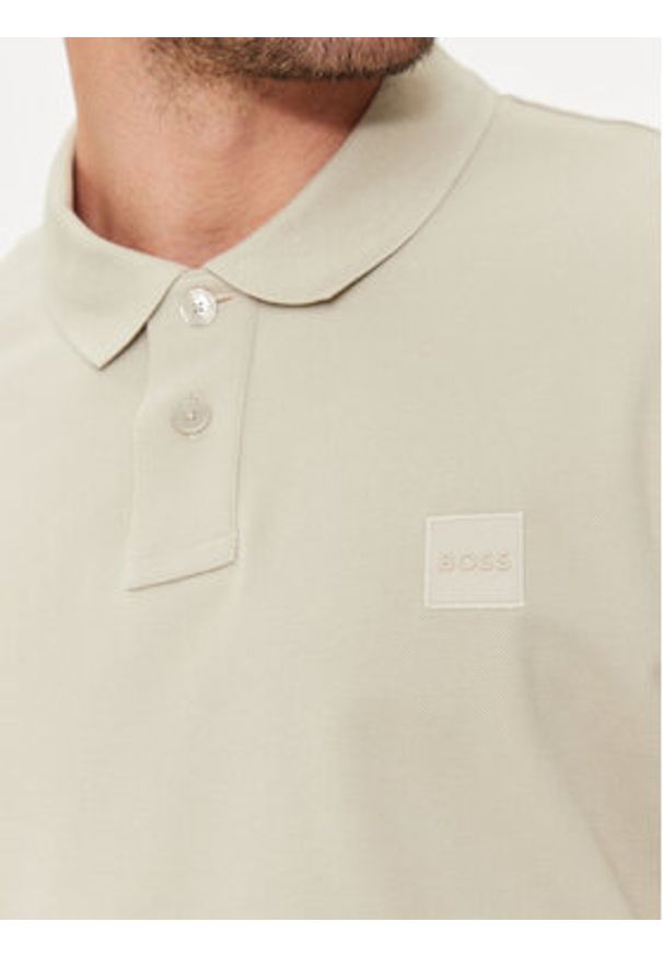 BOSS - Boss Polo Passenger 50507803 Beżowy Slim Fit. Typ kołnierza: polo. Kolor: beżowy. Materiał: bawełna