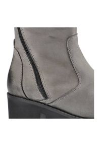 Szare Kozaki Simen Damskie Stylowe Buty Zimowe. Okazja: na co dzień. Kolor: szary. Szerokość cholewki: normalna. Sezon: zima. Styl: elegancki #6