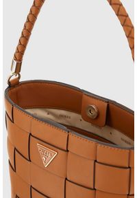 Guess - GUESS Brązowa torebka damska Maylee Bucket. Kolor: brązowy. Materiał: skórzane #3