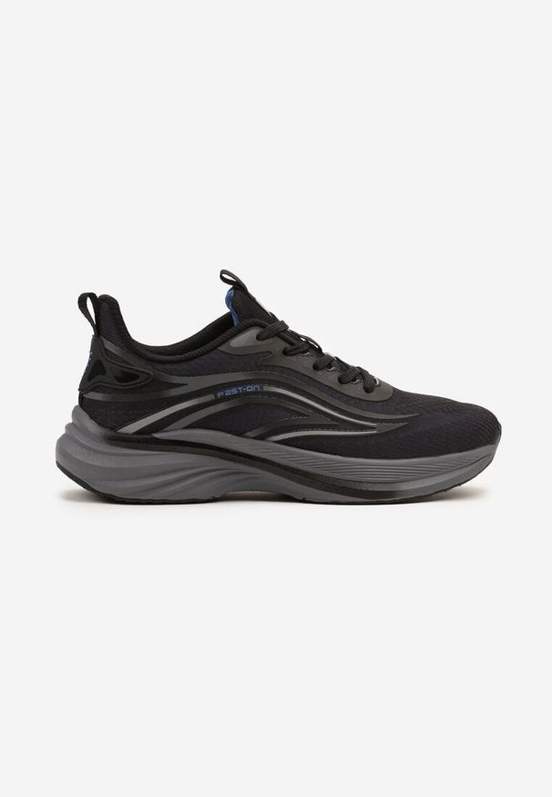 Born2be - Czarno-Niebieskie Buty Sportowe Sneakersy na Piankowej Podeszwie Linasela. Okazja: na co dzień. Kolor: czarny. Materiał: jeans. Szerokość cholewki: normalna