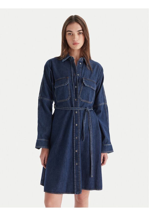 Weekend Max Mara Sukienka jeansowa Balenio 2525226081 Granatowy Regular Fit. Kolor: niebieski. Materiał: bawełna