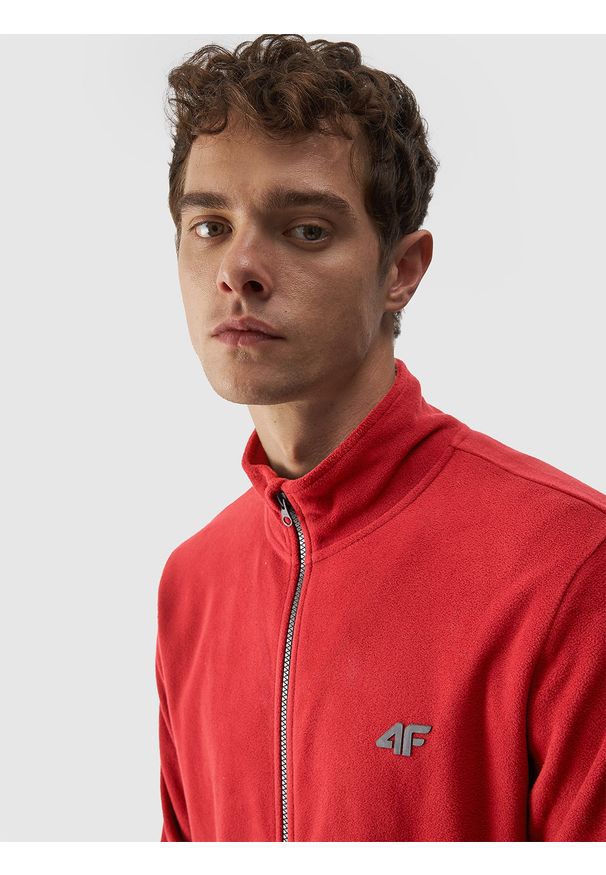 4f - 4F Polar regular ze stójką męski - czerwony XL. Typ kołnierza: kołnierzyk stójkowy. Kolor: czerwony. Materiał: polar. Wzór: gładki. Sezon: zima. Sport: turystyka piesza, wspinaczka, snowboard, narciarstwo