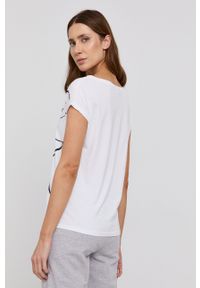 Lauren Ralph Lauren T-shirt 200748765001 damski kolor biały. Okazja: na co dzień. Kolor: biały. Materiał: dzianina. Wzór: nadruk. Styl: casual #5