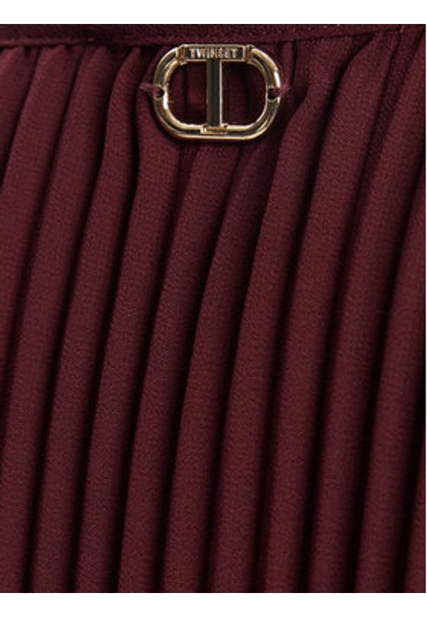 TwinSet - TWINSET Sukienka wieczorowa 252TP2641 Bordowy Regular Fit. Kolor: czerwony. Materiał: syntetyk. Styl: wizytowy