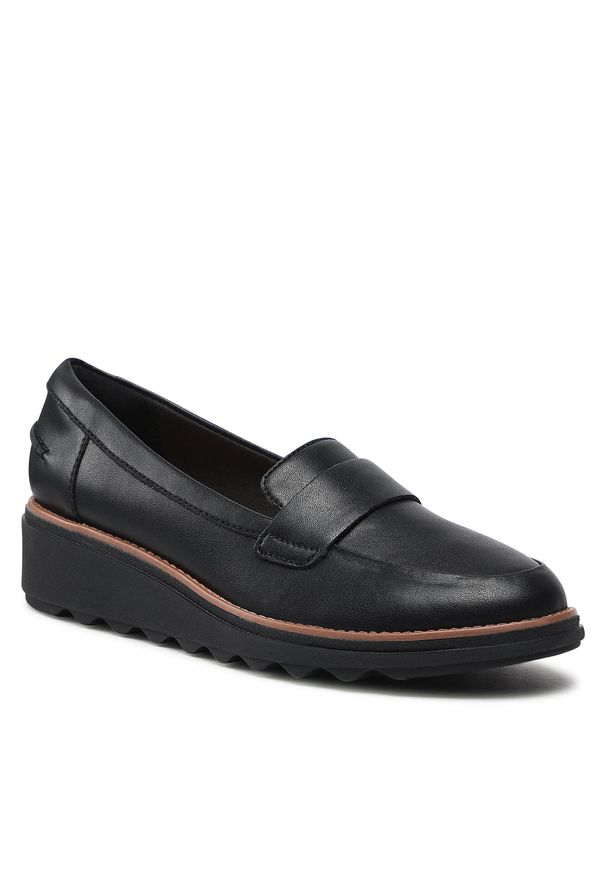 Clarks - Półbuty CLARKS - Sharon Gracie 261568164 Black Soft. Okazja: na co dzień. Kolor: czarny. Materiał: skóra. Styl: casual
