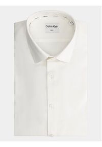Calvin Klein Koszula Structure K10K112106 Biały Slim Fit. Kolor: biały. Materiał: bawełna #5