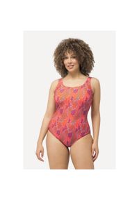 ULLA POPKEN - Damskie Kostium kąpielowy koralowce bez miękkich miseczek pas pod biustem. Kolekcja: plus size. Kolor: czerwony. Materiał: poliamid, materiał, elastan #1