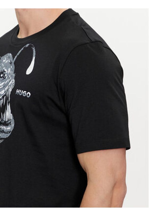 Hugo T-Shirt Dibeach 50513812 Czarny Regular Fit. Kolor: czarny. Materiał: bawełna