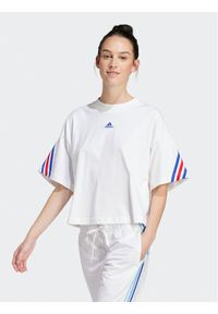 Adidas - adidas T-Shirt Future Icons 3-Stripes IS3236 Biały Loose Fit. Kolor: biały. Materiał: bawełna