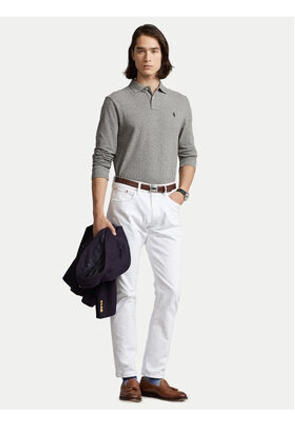Polo Ralph Lauren Polo 710681126003 Szary Slim Fit. Typ kołnierza: polo. Kolor: szary. Materiał: bawełna