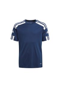 Adidas - Koszulka piłkarska dla dzieci adidas Squadra 21 JSY Y Jr. Kolor: niebieski, biały, wielokolorowy. Materiał: jersey. Sport: piłka nożna