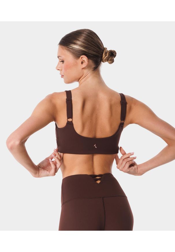 Biustonosz sportowy z regulacją Carpatree Balletcore. Kolor: czarny, brązowy. Sport: fitness