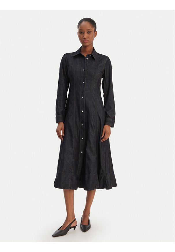 TOMMY HILFIGER - Tommy Hilfiger Sukienka jeansowa WW0WW48520 Granatowy Regular Fit. Kolor: niebieski. Materiał: bawełna