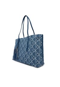 Calvin Klein Torebka Emblem Aop Denim Tote W/ Pouch LV04F3428G Niebieski. Kolor: niebieski #3