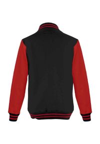 AWDIS - Kurtka Unisex Varsity Dla Dorosłych Z Polibawełny. Kolor: czerwony, wielokolorowy, czarny