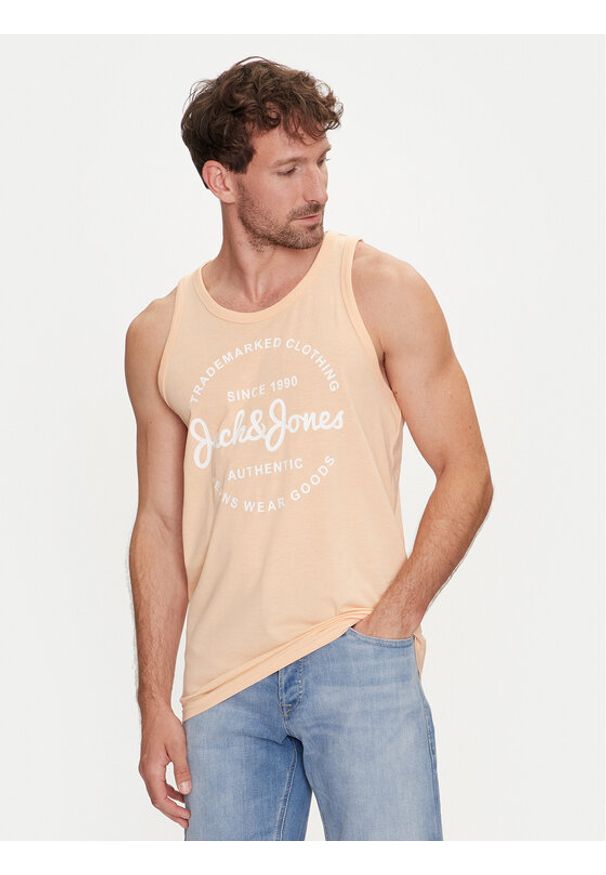 Jack & Jones - Jack&Jones Tank top Jjforest 12248622 Pomarańczowy Standard Fit. Kolor: pomarańczowy. Materiał: syntetyk, bawełna