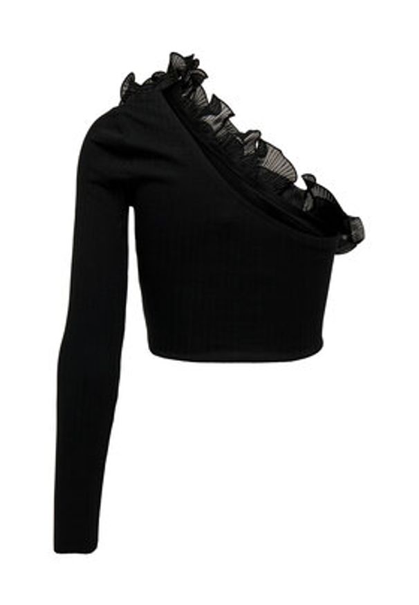 only - ONLY Bluzka 15306966 Czarny Regular Fit. Kolor: czarny. Materiał: bawełna