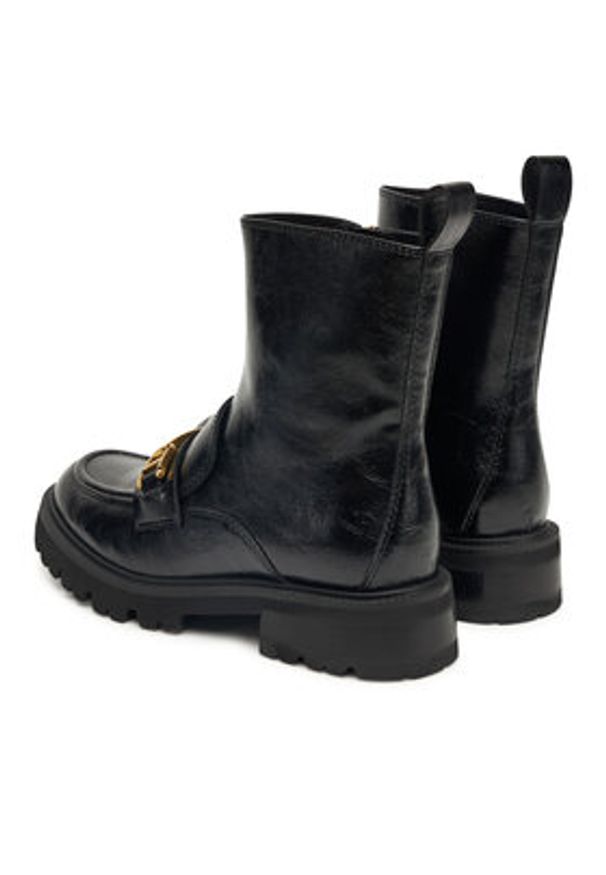 TwinSet - TWINSET Botki 252TGT082 Czarny. Kolor: czarny. Materiał: skóra