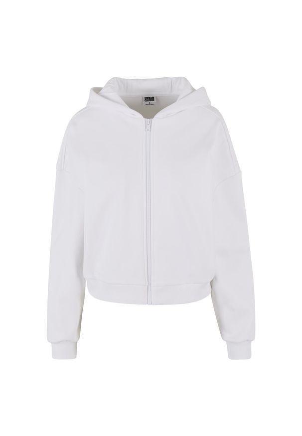 Damska rozpinana bluza z kapturem Urban Classics Cozy. Typ kołnierza: kaptur. Kolor: biały. Materiał: bawełna, elastan