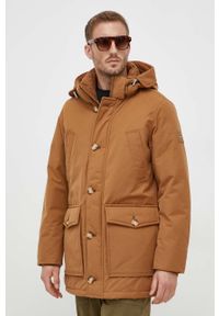 TOMMY HILFIGER - Tommy Hilfiger kurtka puchowa męska kolor brązowy zimowa. Kolor: brązowy. Materiał: puch. Sezon: zima