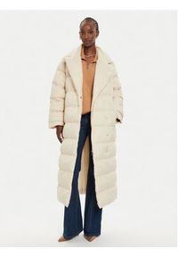 Pinko - PINKO Płaszcz zimowy Taccuino 103829 A0L5 Écru Regular Fit. Materiał: syntetyk. Sezon: zima