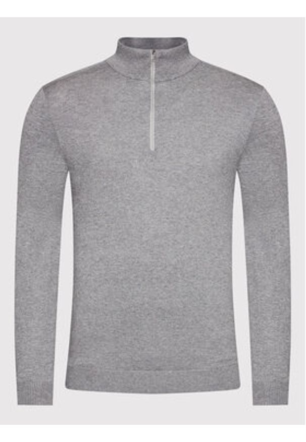 Selected Homme Sweter Berg 16074687 Szary Regular Fit. Kolor: szary. Materiał: bawełna