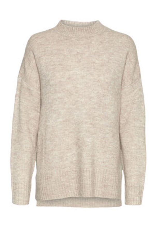 Vero Moda Sweter 10269229 Beżowy Regular Fit. Kolor: beżowy. Materiał: syntetyk