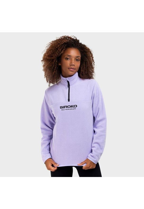 SIROKO - Bluza z grubego polaru do sportów zimowych damska Aurora-W. Kolor: niebieski. Materiał: polar. Długość: krótkie. Sezon: zima. Sport: narciarstwo