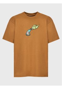 HUF T-Shirt Fire Starter TS01947 Brązowy Regular Fit. Kolor: brązowy. Materiał: bawełna