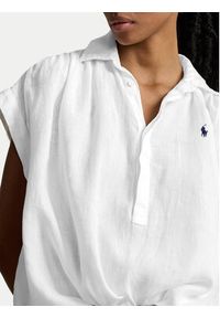 Polo Ralph Lauren Koszula 211935131001 Biały Relaxed Fit. Typ kołnierza: polo. Kolor: biały. Materiał: len #5
