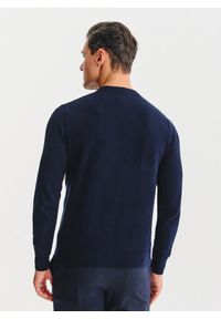 Pako Lorente - PAKO LORENTE – Granatowy bawełniany sweter z kaszmirem. Okazja: na co dzień. Kolor: szary, niebieski. Materiał: kaszmir, bawełna. Sezon: jesień. Styl: casual #3
