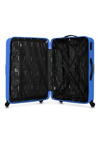 Wittchen - Duża walizka z ABS-u tłoczona. Kolor: niebieski. Materiał: guma. Wzór: geometria. Styl: klasyczny #9