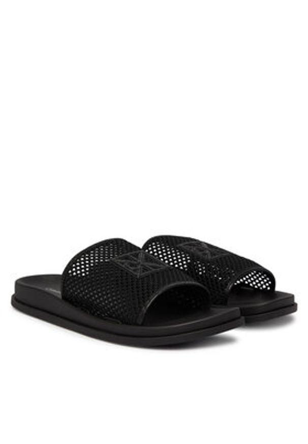 Calvin Klein Klapki Mesh Mule Slides HW0HW02889 Czarny. Kolor: czarny. Materiał: materiał