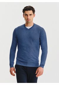 Pako Lorente - PAKO LORENTE – Niebieski sweter męski v-neck. Okazja: na co dzień. Kolor: niebieski, zielony, czarny, brązowy, czerwony. Materiał: nylon, wiskoza. Sezon: jesień. Styl: casual #4
