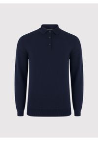 Pako Lorente - PAKO LORENTE – Sweter polo w kolorze granatowym. Okazja: na co dzień. Typ kołnierza: polo. Kolor: niebieski, czarny. Materiał: wiskoza, poliester. Sezon: wiosna. Styl: casual #4