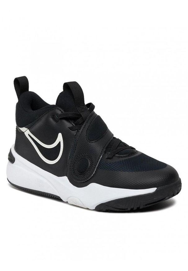 Buty koszykarskie dla dzieci Nike Team Hustle D 11 Jr. Zapięcie: rzepy. Kolor: czarny. Materiał: guma, materiał, tkanina, syntetyk. Szerokość cholewki: normalna